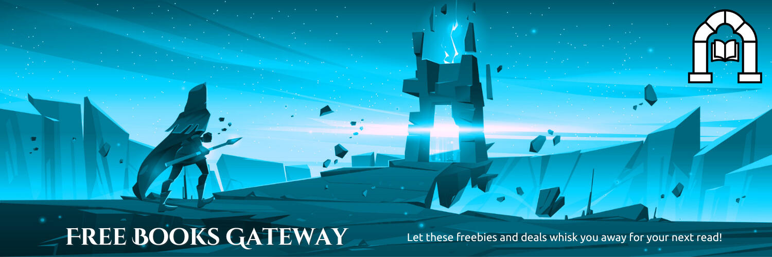 Free Books Gateway - Let these freebies and deals whisk you away for your next read! (Image: Warrior approaching a glowing portal)